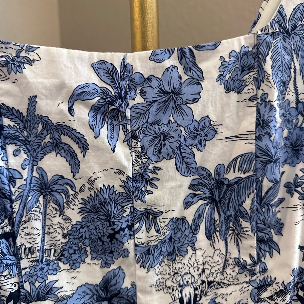 Joie White and Blue Floral Midi Dress - Picture 2 of 8